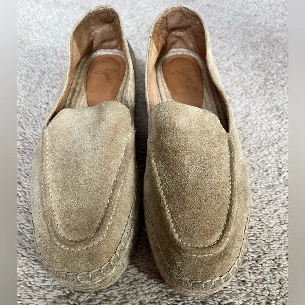 Joie Diana Women's Suede Tan Espadrille Loafers Size 36 1/2 (US Size 6 approx)